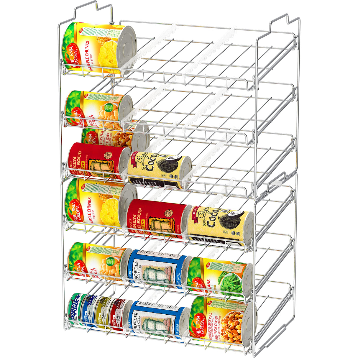 Deco Brothers Stackable Can Rack Organizer for Kitchen and Pantry, Holds Upto 36 Cans, Chrome Finish Deco Brothers