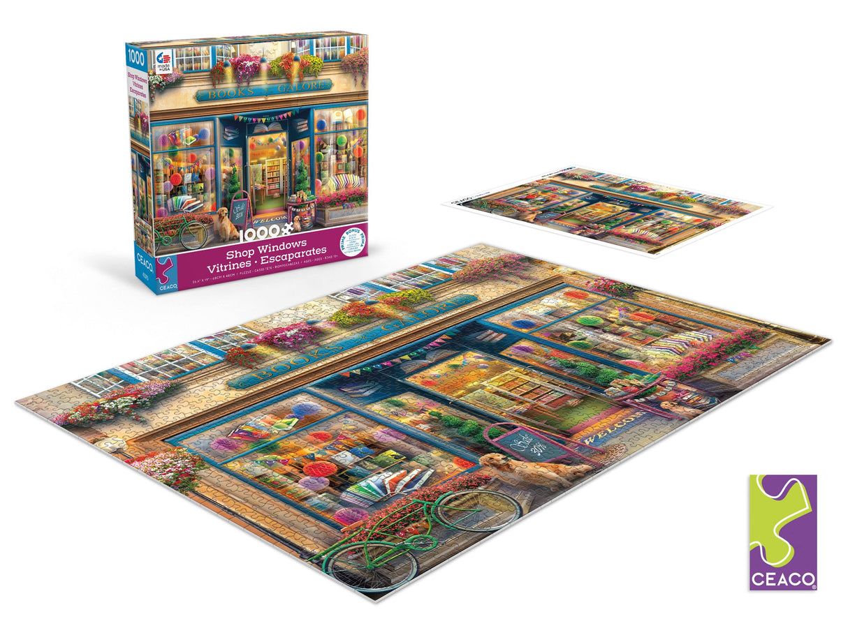Ceaco - Shop Windows - Books Galore - 1000 Piece Jigsaw Puzzle Ceaco