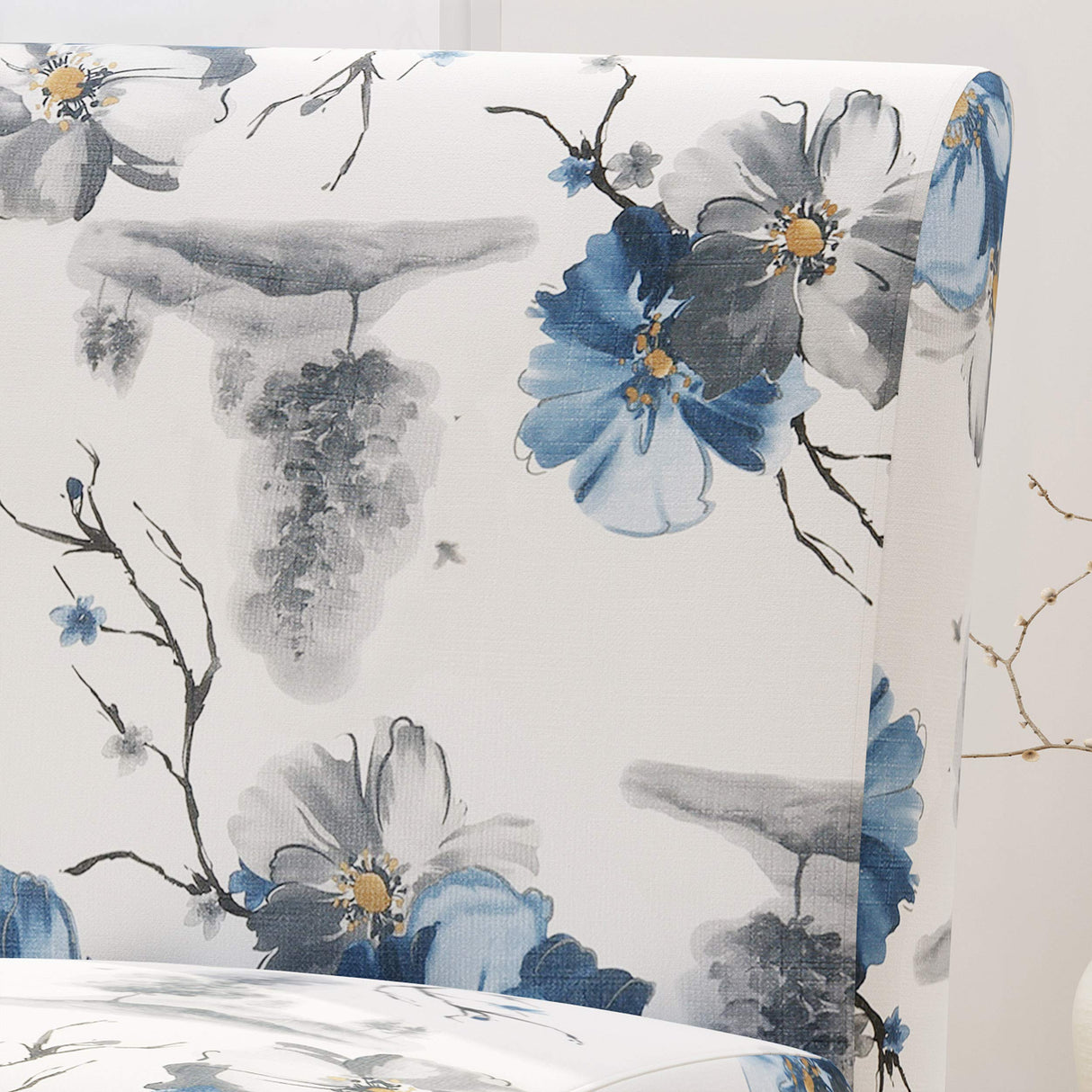 Christopher Knight Home Kendal Traditional Fabric Accent Chair, Print, Matte Black, 22.5D x 29.5W x 32H in Christopher Knight Home