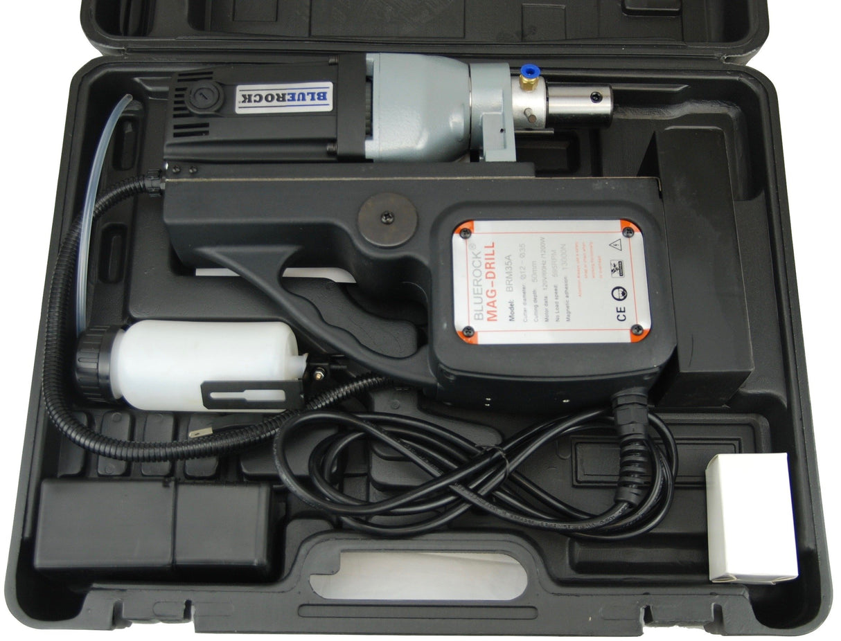 BLUEROCK Magnetic Drill Model BLACK BRM-35-B w/ 2" Annular Cutter Set Mag Set BLUEROCK