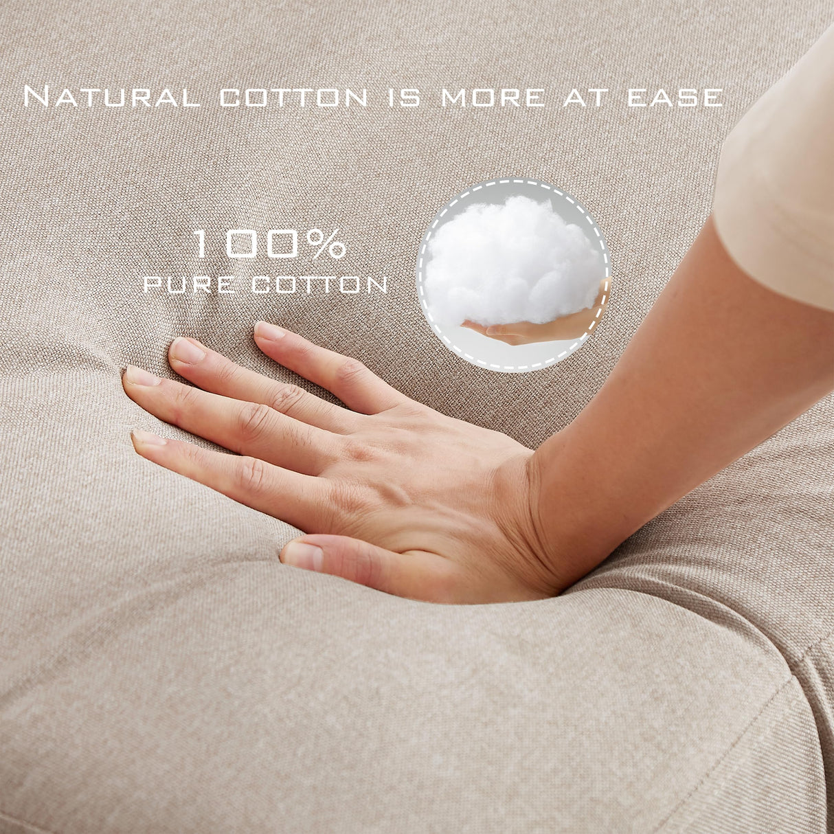 Chireca 102" Convertible Sectional Sofa, Modern L Shaped Couch with Storage Ottoman and Side Pockets, 4 Seater Sofa for Living Room Apartment, Beige Chireca