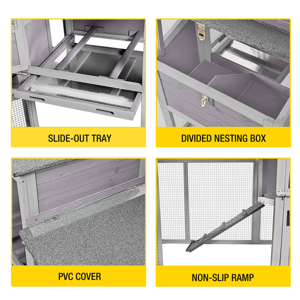 Aivituvin 160in Chicken Coop Extension Design Wooden Hen House Poultry Cage Movable with Nesting Box and Run (Two Sets) Aivituvin