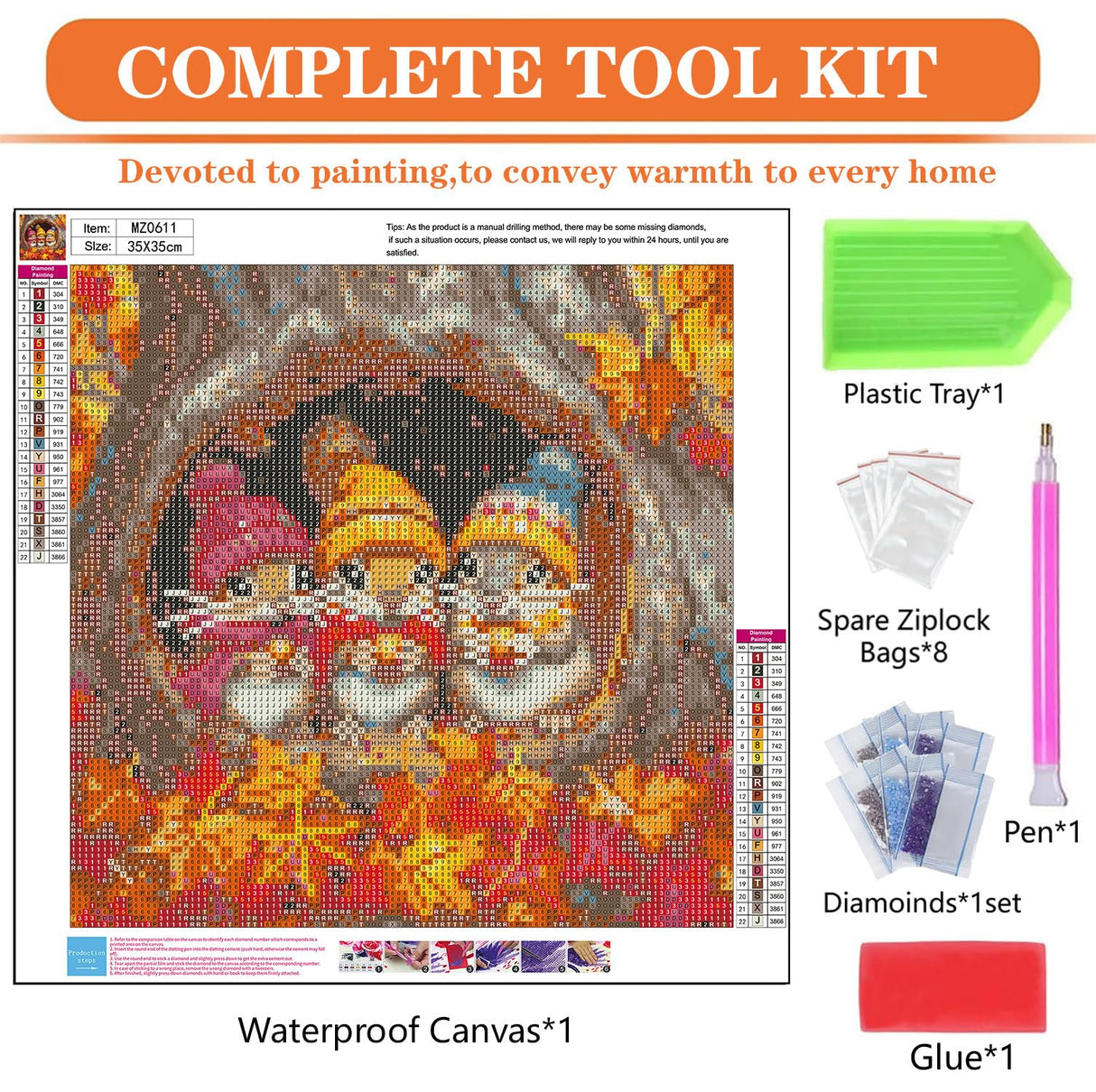 igoodom Diamond Art Kits for Adults, Fall Diamond Painting Kit, Full Drill Round Autumn Diamond Art Kits, DIY Gem Art and Crafts for Home Wall Decor Gift 14x14inch igoodom