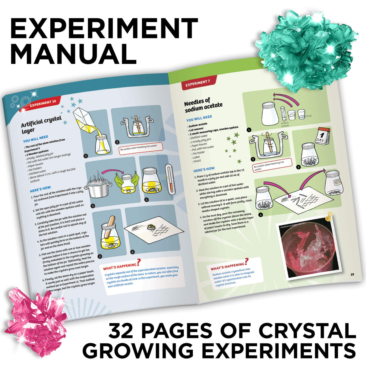 Thames & Kosmos Crystal Growing | STEM Experiment Kit | Grow Dozens of Dazzling, Colorful Crystals! | Learn about Crystallization & Conduct Classic Science Experiments | Make Crystal Geodes | Ages 10+ Thames & Kosmos