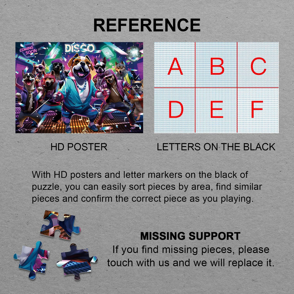 Funny Dog Puzzles 1000 Pieces for Adults, Animal Dogs Jigsaw Puzzles Hip Hop, Dance Puppy Bulldog Jigsaw Puzzle Collage Puzzles as Family Game BBOLDIN