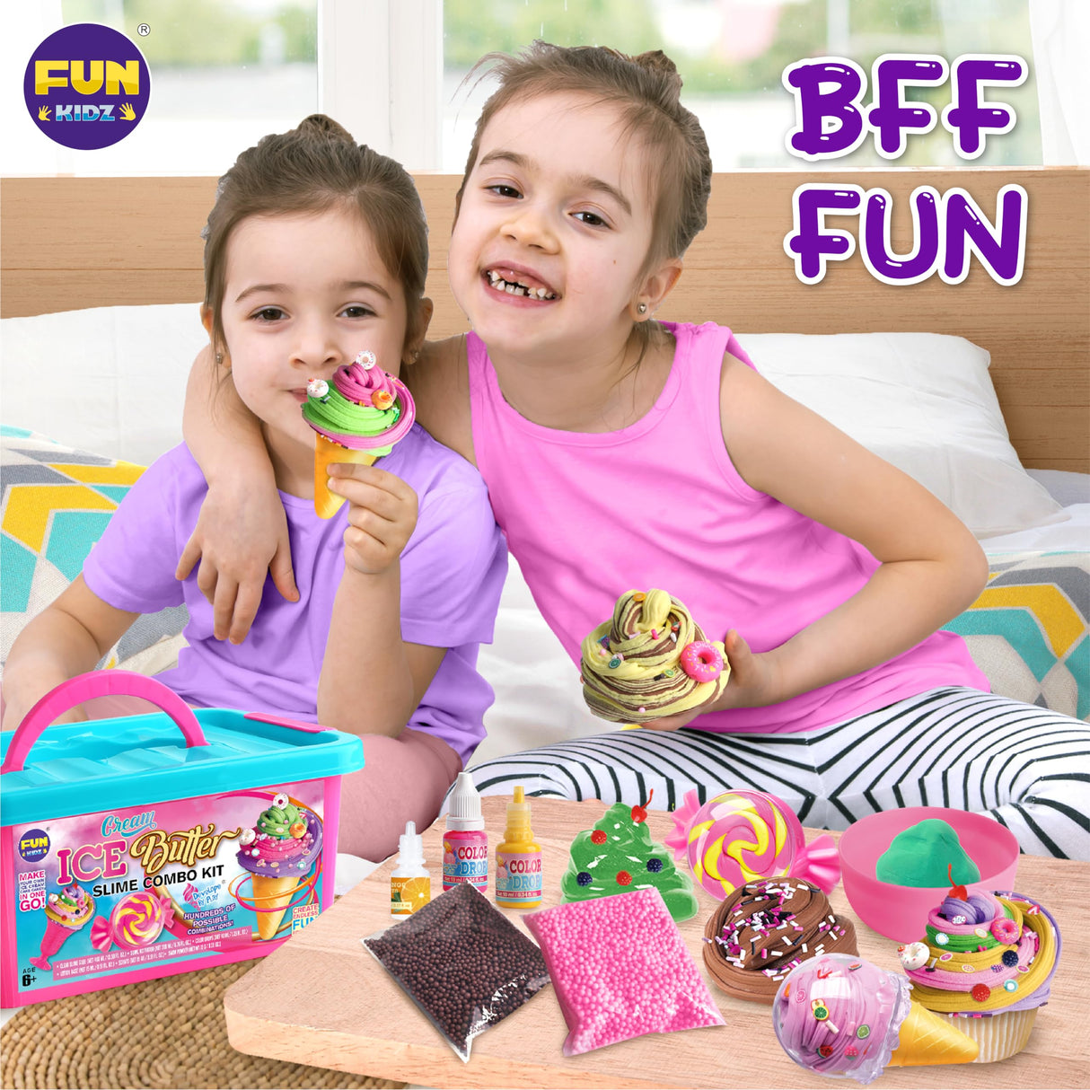 Gift Butter Slime Kit for Girls 10-12, FunKidz Ice Cream Soft Slime Making Kit Ages 8-12 Kids Slime Toys Ideal Birthday Party Present FUN KIDZ