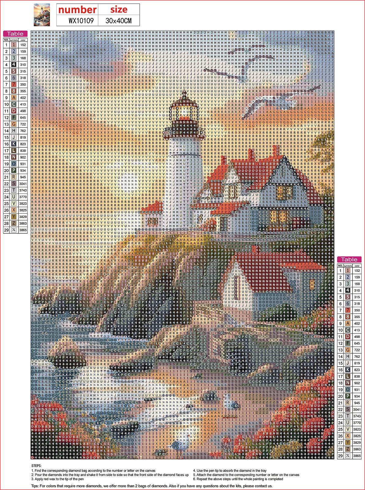 MXJSUA DIY Lighthouse at Sea Diamond Painting Kits for Adults, Diamond Gem Art Painting for Beginners, Diamond Picture with Full Round Drill Dots Craft Set Gift, 12 * 16 Inch MXJSUA