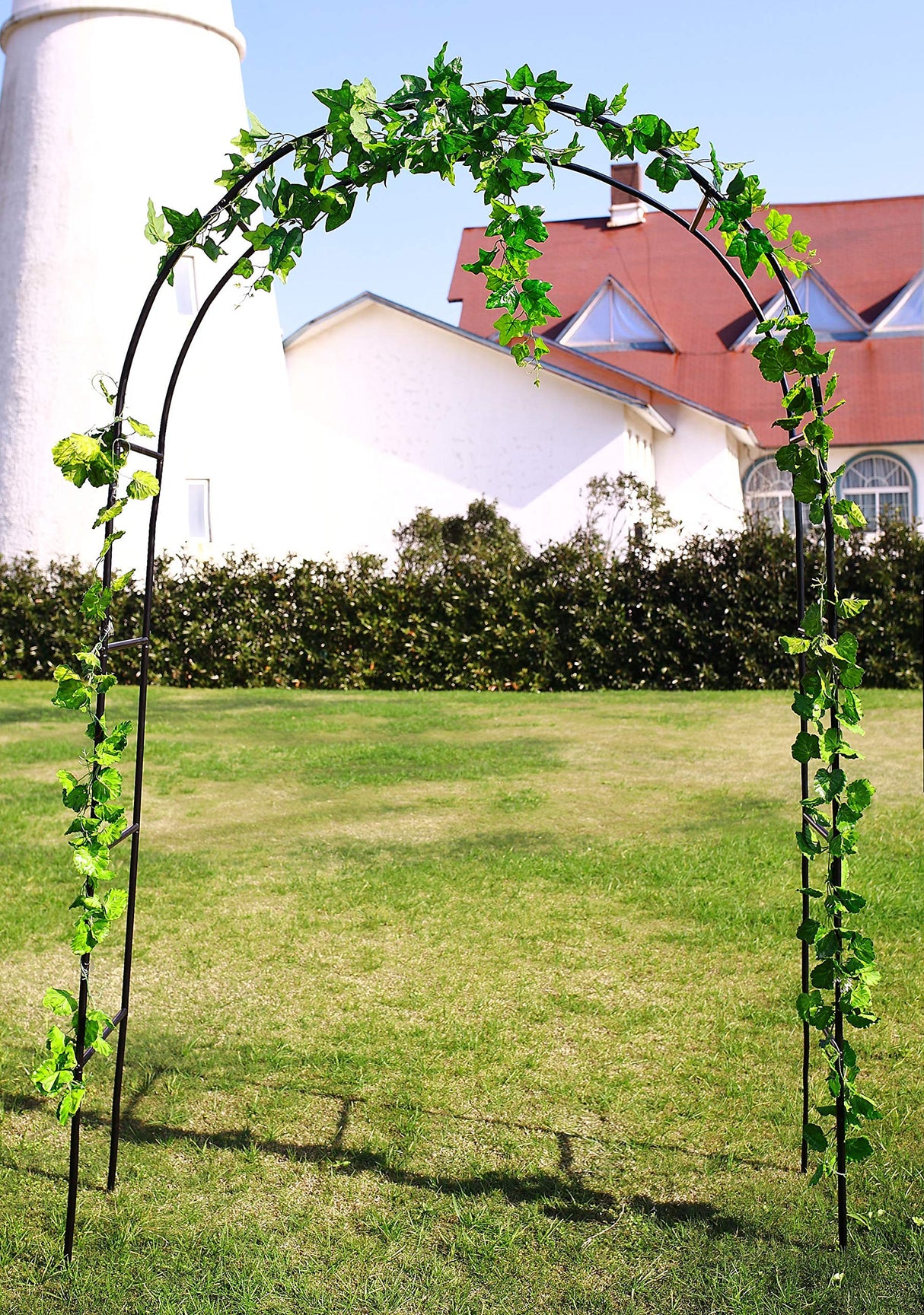 1. GO Steel Garden Arch, 7'8" High x 4'5" Wide, Garden Arbor for Various Climbing Plant, Outdoor Garden Lawn Backyard 1. GO
