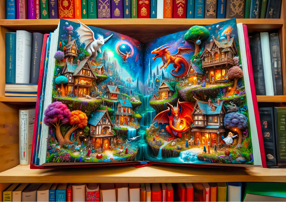 Wooden.City Enchanted Tales 1000 Piece Puzzle, Wooden Puzzles for Adults, Jigsaw Puzzles 1000 Pieces, Made in EU, Size 21.25 X 15.5 in, Magical Jigsaw Puzzle WOODEN.CITY