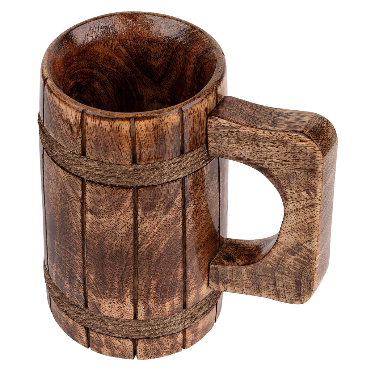 GoCraft Wooden Beer Mug | Handmade Burnt Wood Mugs for Men for Camping Travel Outdoor | Craft Tankard Drinking Stein Tea Coffee Cup with Handle GoCraft