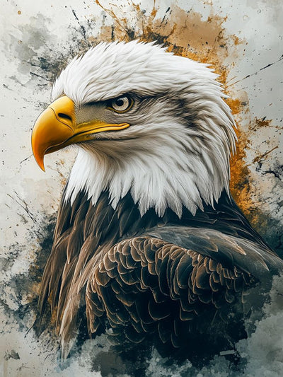 DFPSCLLA 5D Diamond Painting Kits for Adults Beginners,Bald Eagle Diamond Art Kit, DIY Full Round Drill Diamond Dot Gem Art Kits for Adults, Home Wall Decor 12x16 Inch