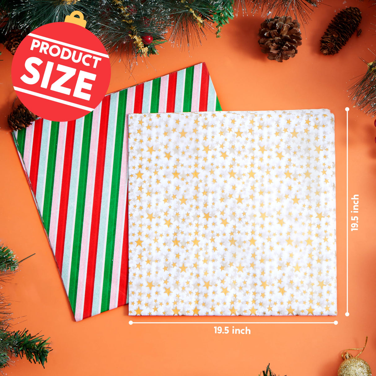 Joiedomi 150 Sheets Christmas Tissue Paper Assorted Design; Easy and Fast Gift Wrapping Accessory Perfect for present Boxes, Xmas Gift Wrapping Bags and Wine Bottles Joiedomi