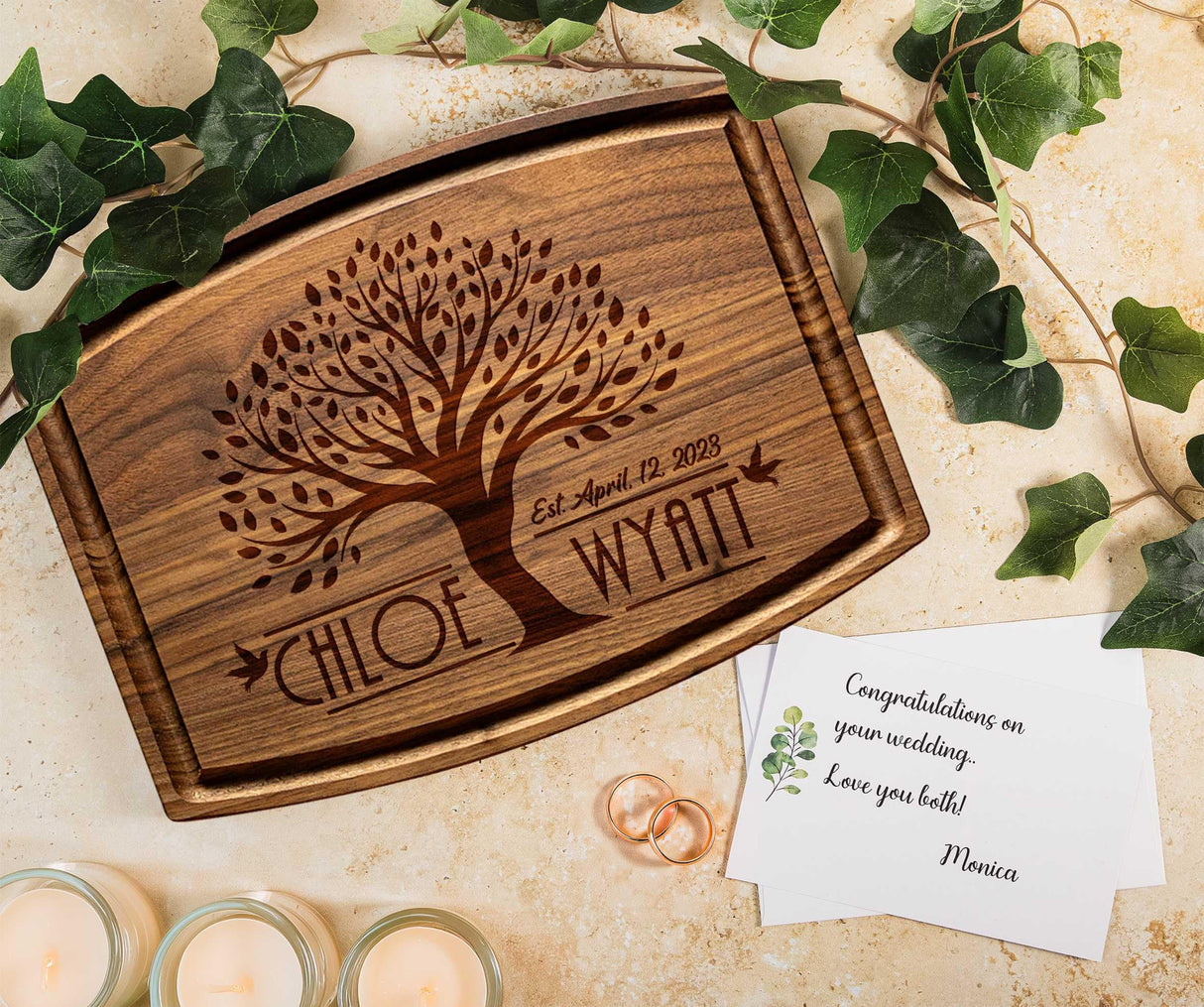 Tayfus Personalized Cutting Board, Engraved Wood Cutting Boards for Kitchen and Wedding Registry Ideas - Customized Gifts of Charcuterie Boards, Personalized Gifts — Anniversary Gift for Couple Tayfus