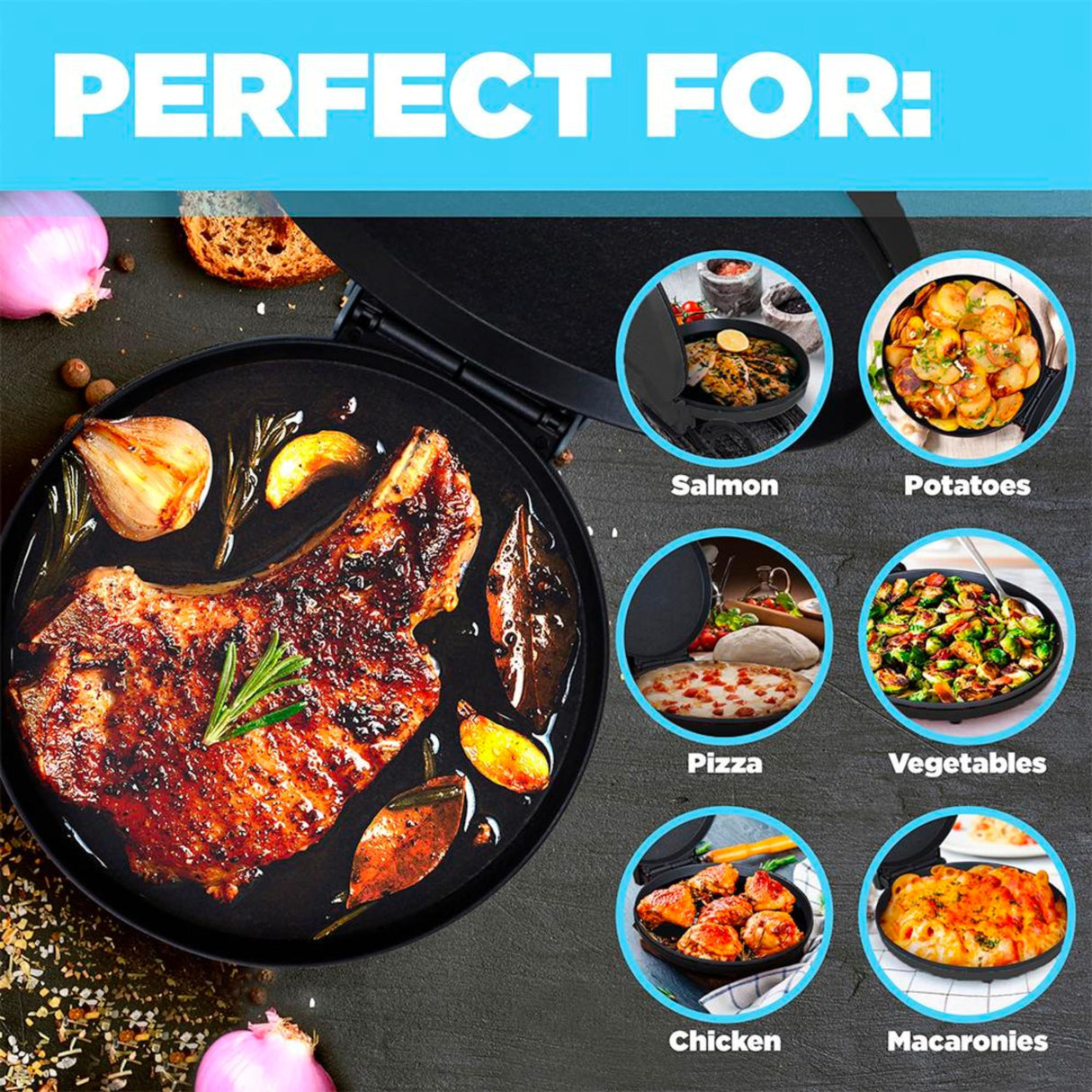 Courant Pizza Maker 12 inch Pizzas Machine, Newly improved Cool-touch Handle Non-Stick plates Pizza oven & Calzone Maker, Electric Countertop Oven for Home or School, 12” Indoor Grill/Griddle, Black Courant