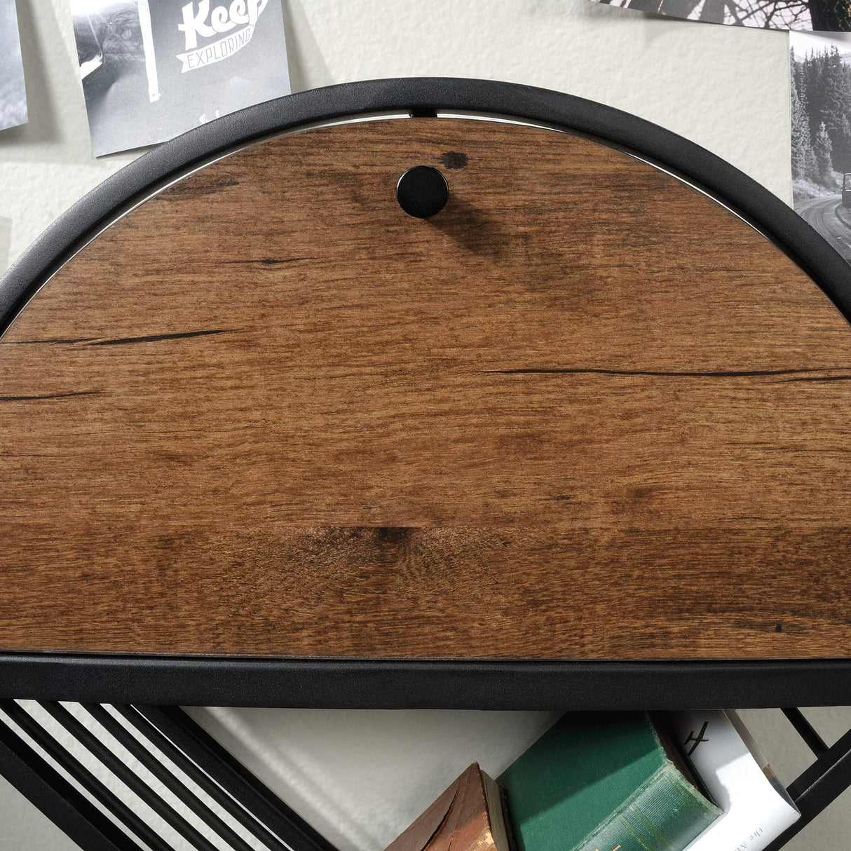 Sauder Boulevard Cafe Hanging Night Stand/Book Shelf, L: 17.99" x W: 5.12" x H: 18.11", Black Finish Sauder