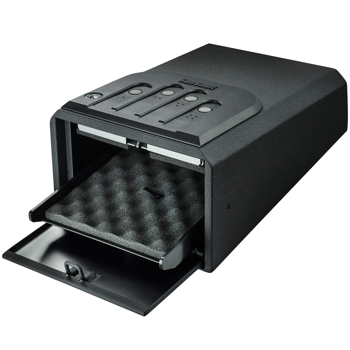 GunVault MiniVault - Quick Access Automatic Slide-Out Handgun Safe with Patented No-Eyes® Keypad (1 Pistol Capacity) GunVault