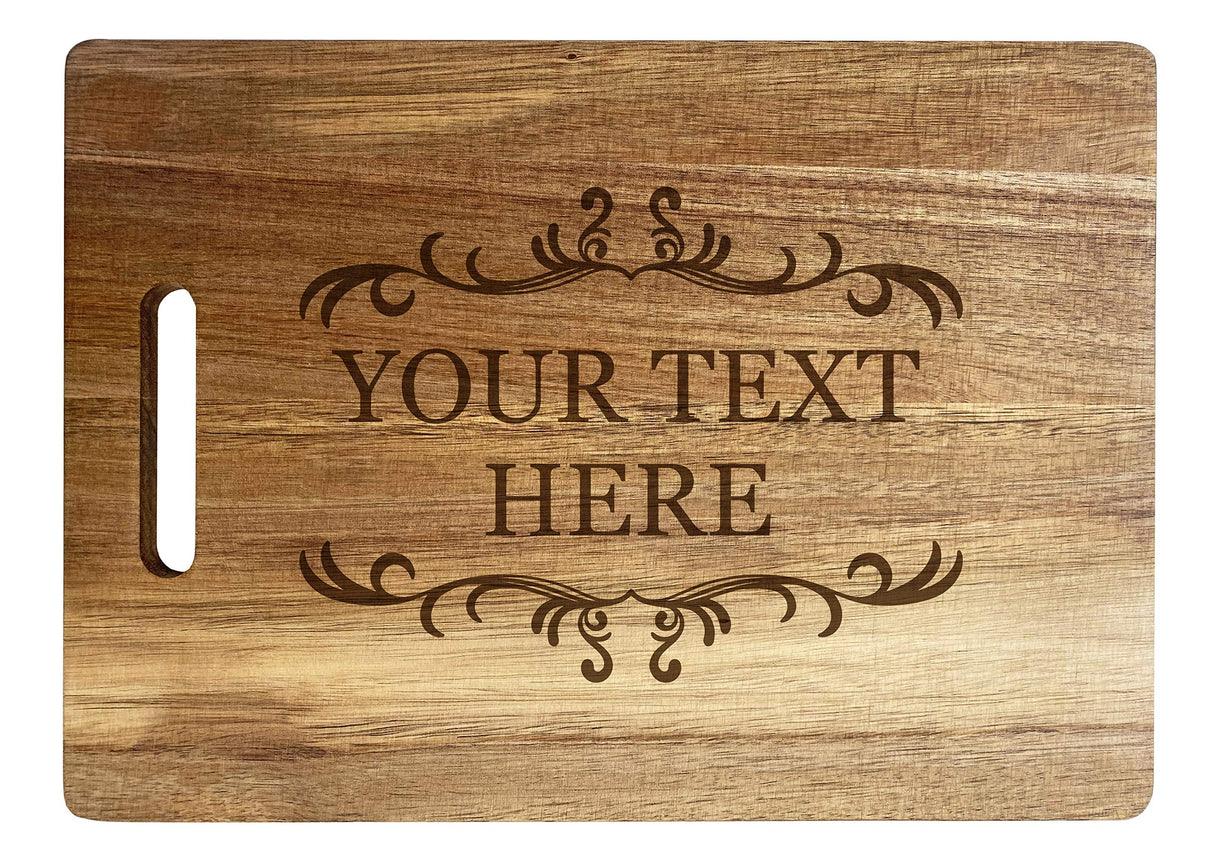 Custom Engraved Wooden Cutting Board Charcuterie Cheese Board Personalized with Custom Text or Message Acacia Wood (10 X 14) R and R Imports