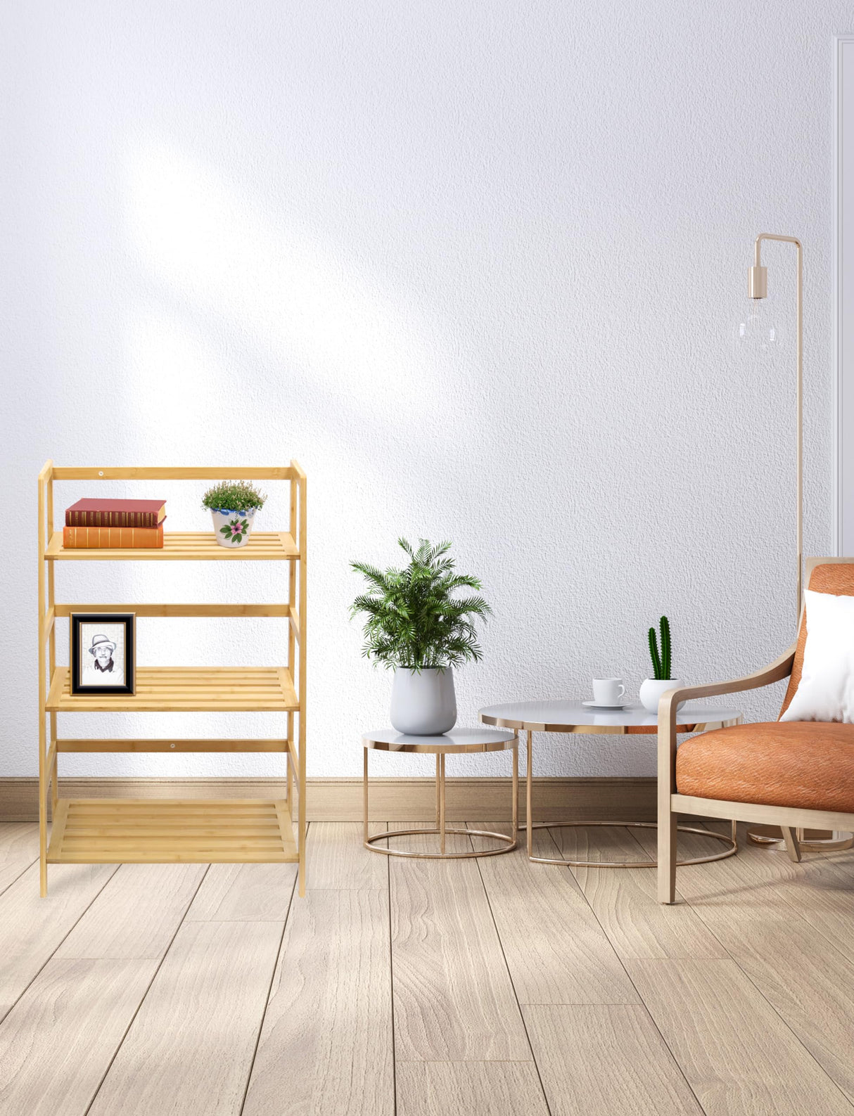 RoyalHouse Bamboo 3-Tier Bookcase, Storage Rack, Plants Stand Display Shelf, Perfect Multi-Functional Book Shelf and Storage Rack for Living Room, Bedroom, Kitchen, Office RoyalHouse