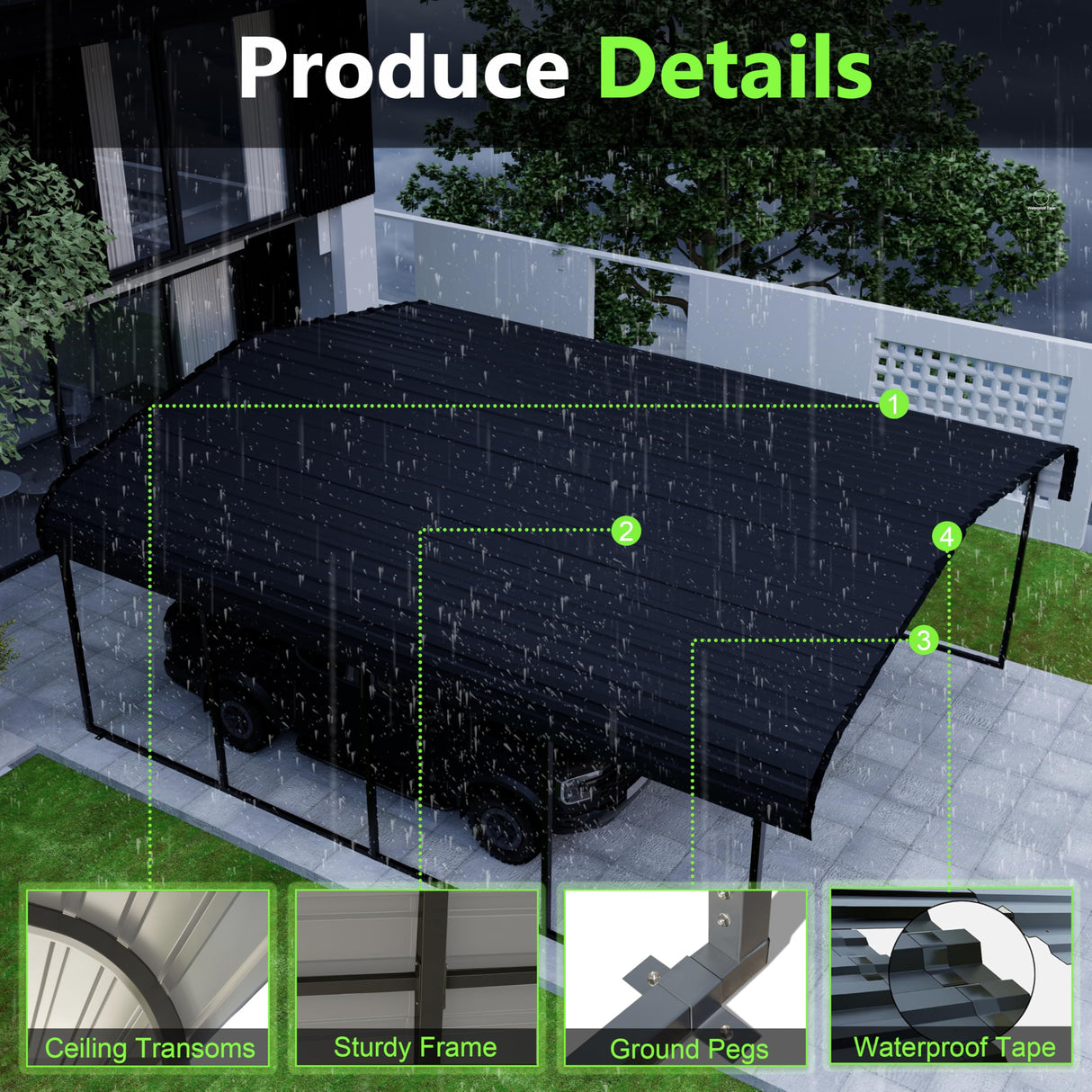 Royal Windsor 20×20 FT Metal Carport Car Port for 2 Car, Multi-Use Heavy Duty Metal Garage Shed for Car, Outdoor Car Port Kit with Galvanized Steel Roof Building and Frame Royal Windsor