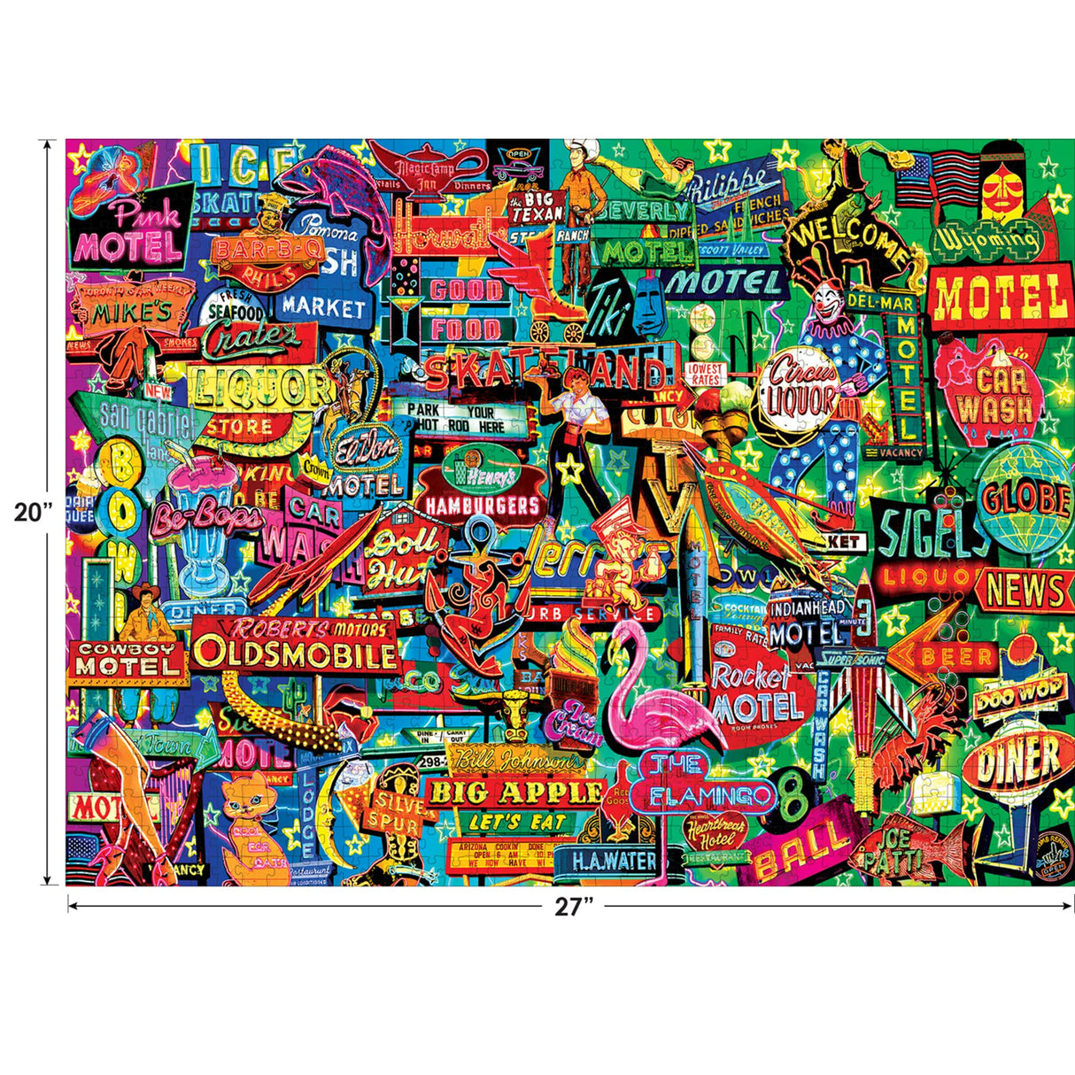 RoseArt - Kodak Premium - Neon Signs - 1000 Piece Jigsaw Puzzle for Adults Cra-Z-Art