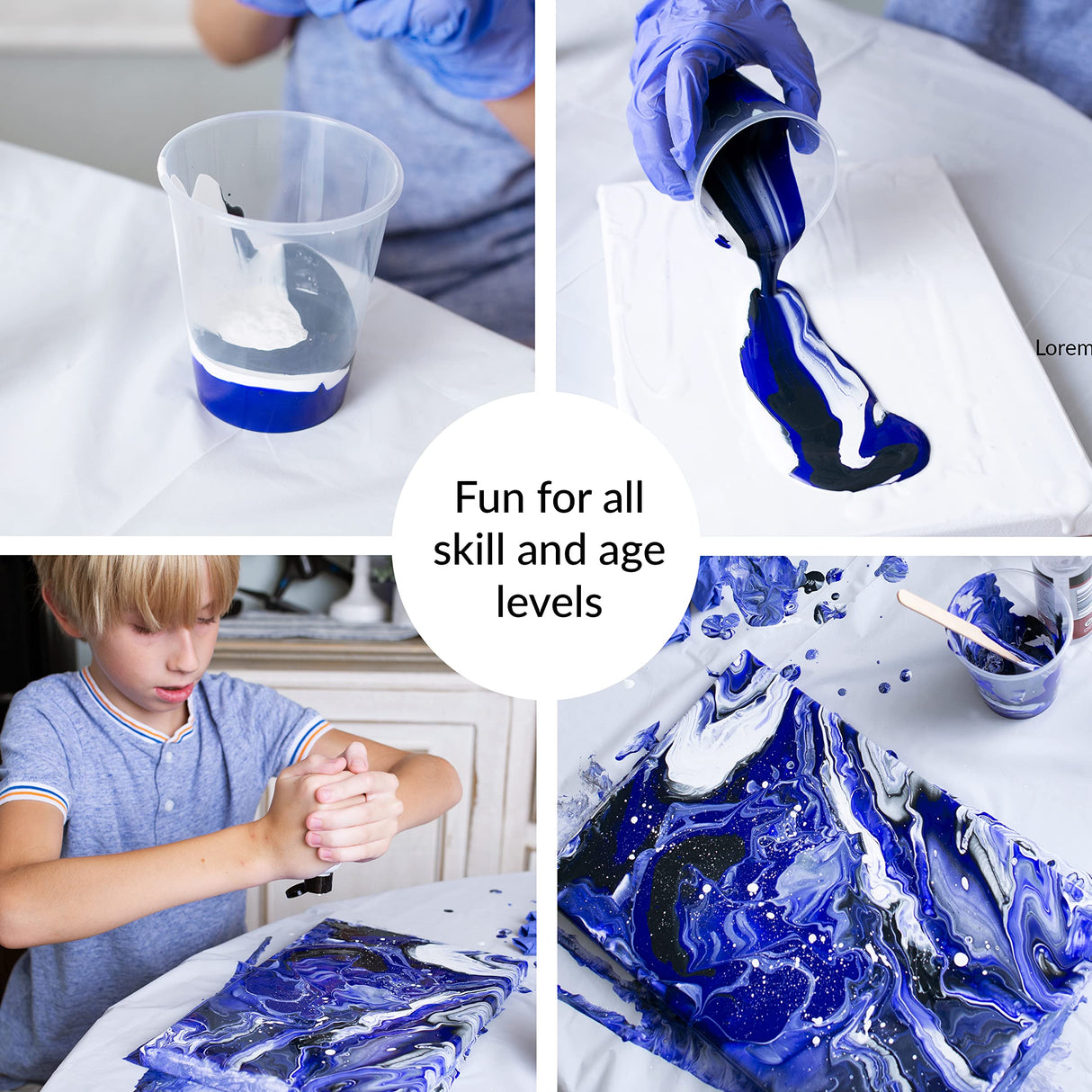 WA Portman 12-Pc Ready To Pour Acrylic Pouring Paint Supplies - 2oz/60ml Bottles of Acrylic Paint Sets for Adults and Kids for Canvas Painting W.A. Portman