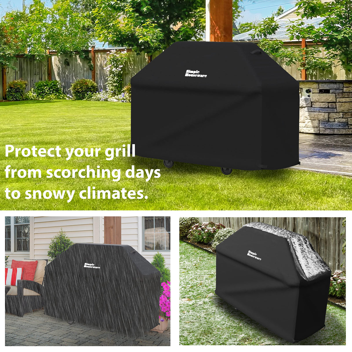 Simple Houseware 72 in. Waterproof Heavy Duty Gas BBQ Grill Cover, Weather-Resistant Polyester Simple Houseware