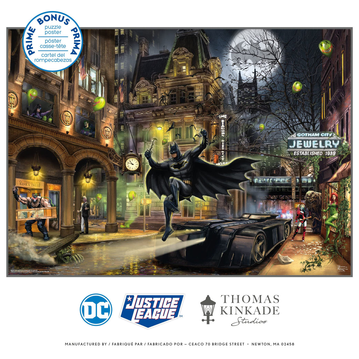 Ceaco - Thomas Kinkade - DC Comics - Batman Gotham City - 1000 Piece Jigsaw Puzzle Ceaco