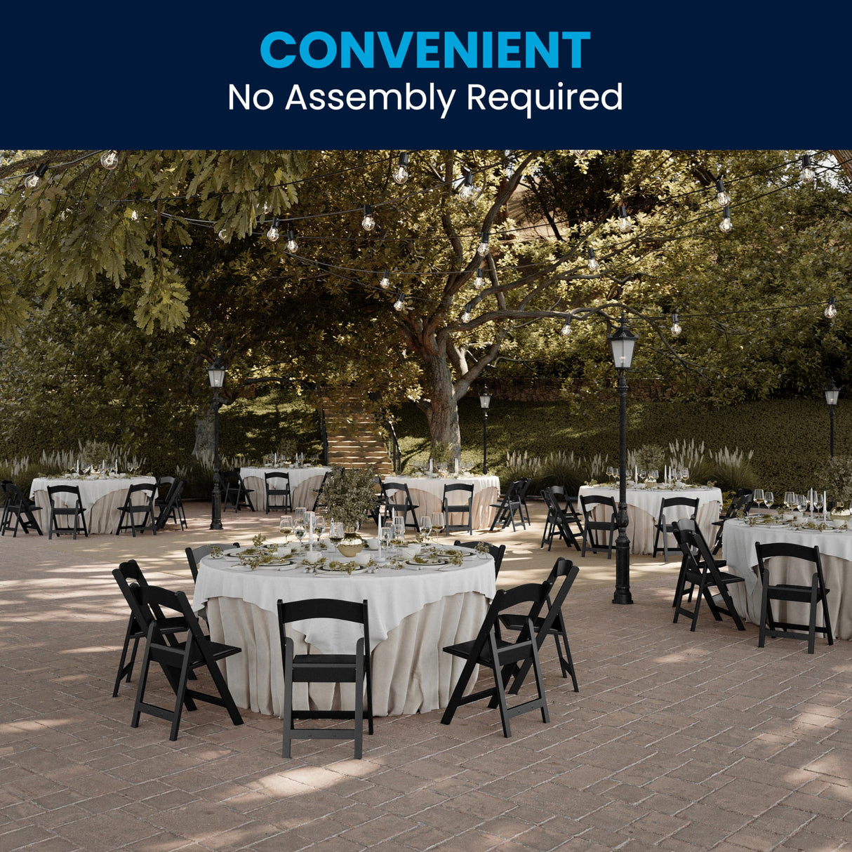 Flash Furniture Hercules™ Series Folding Chair - Black Resin – 1000LB Weight Capacity Comfortable Event Chair - Light Weight Folding Chair Flash Furniture