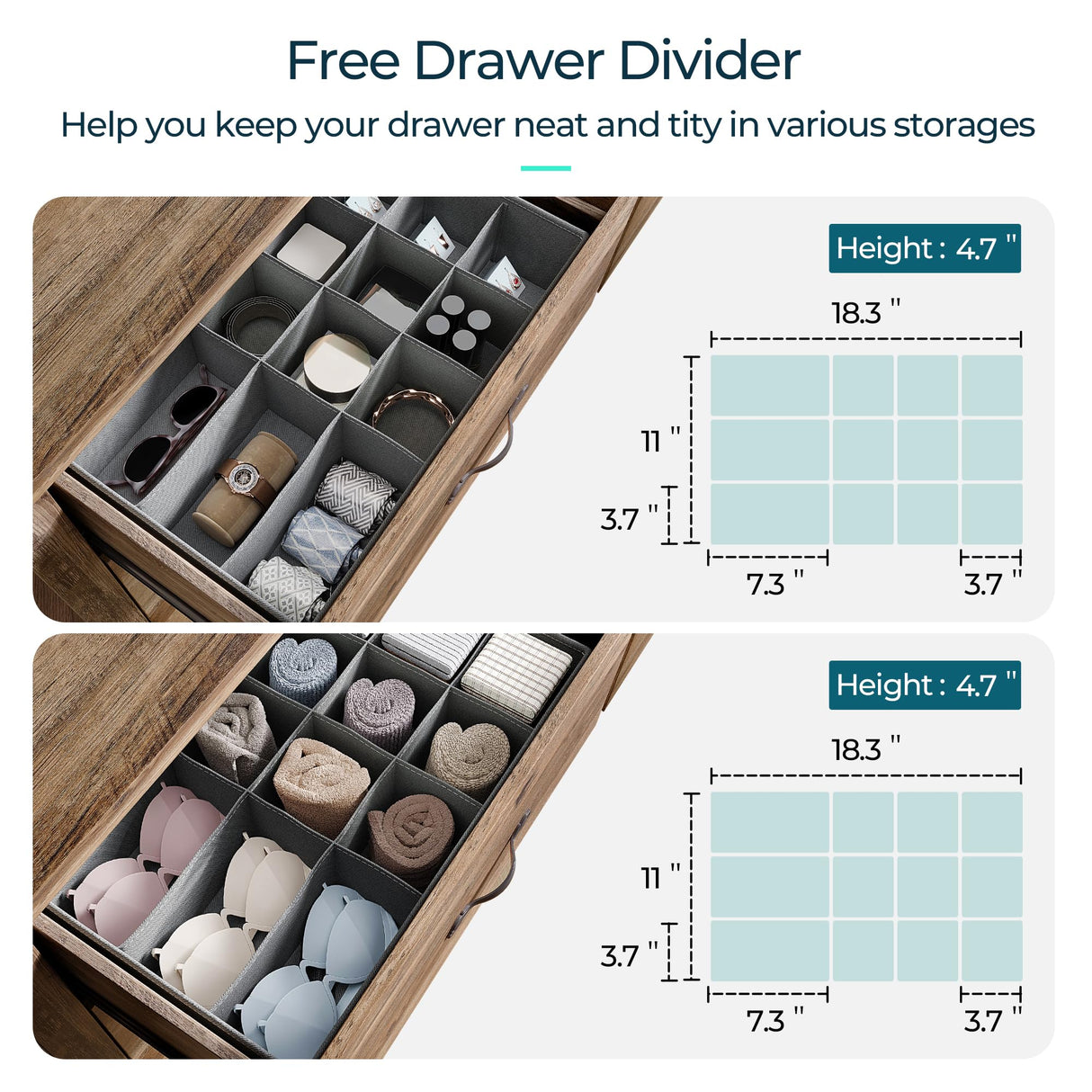 LINSY HOME 6 Drawers Dresser for Bedroom, Wood Bedroom Dresser Modern Drawer Chest, 6 Chest of Drawer, Tall Dresser for Closet, Dressers Organizer for Living Room, Closet, Hallway, Nursery LINSY HOME