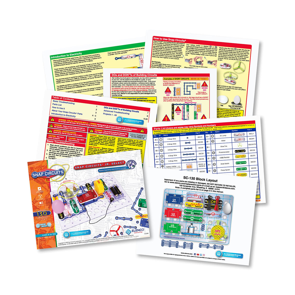 Snap Circuits Jr. Select SC-130 Electronics Exploration Kit | Over 130 Projects | Full Color Project Manual | 30+ Parts | STEM Educational Toys for Kids 8+ Snap Circuits