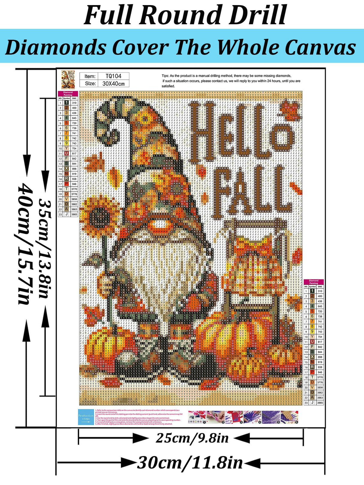 Fall Gnome Pumpkin Sunflower Diamond Art Kits for Adults, 5D Diamond Painting Kits for Adults Beginners, DIY Full Round Drill Diamond Dot Painting Gem Art Kits for Adult,Home Wall Decor 11.8x15.7 Inch VCLKDIY