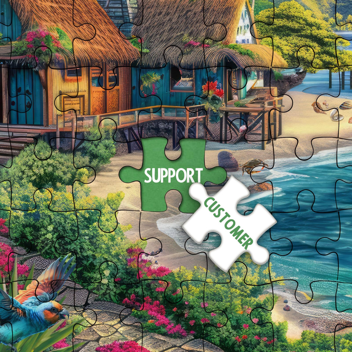 Beach Ocean Puzzles for Adults 1000 Pieces Nature, Summer Hawaii Landscape Scenic Jigsaw Puzzles, Bird Plant Flower Fish Sea Turtle Scenery Puzzle IdeaBazar
