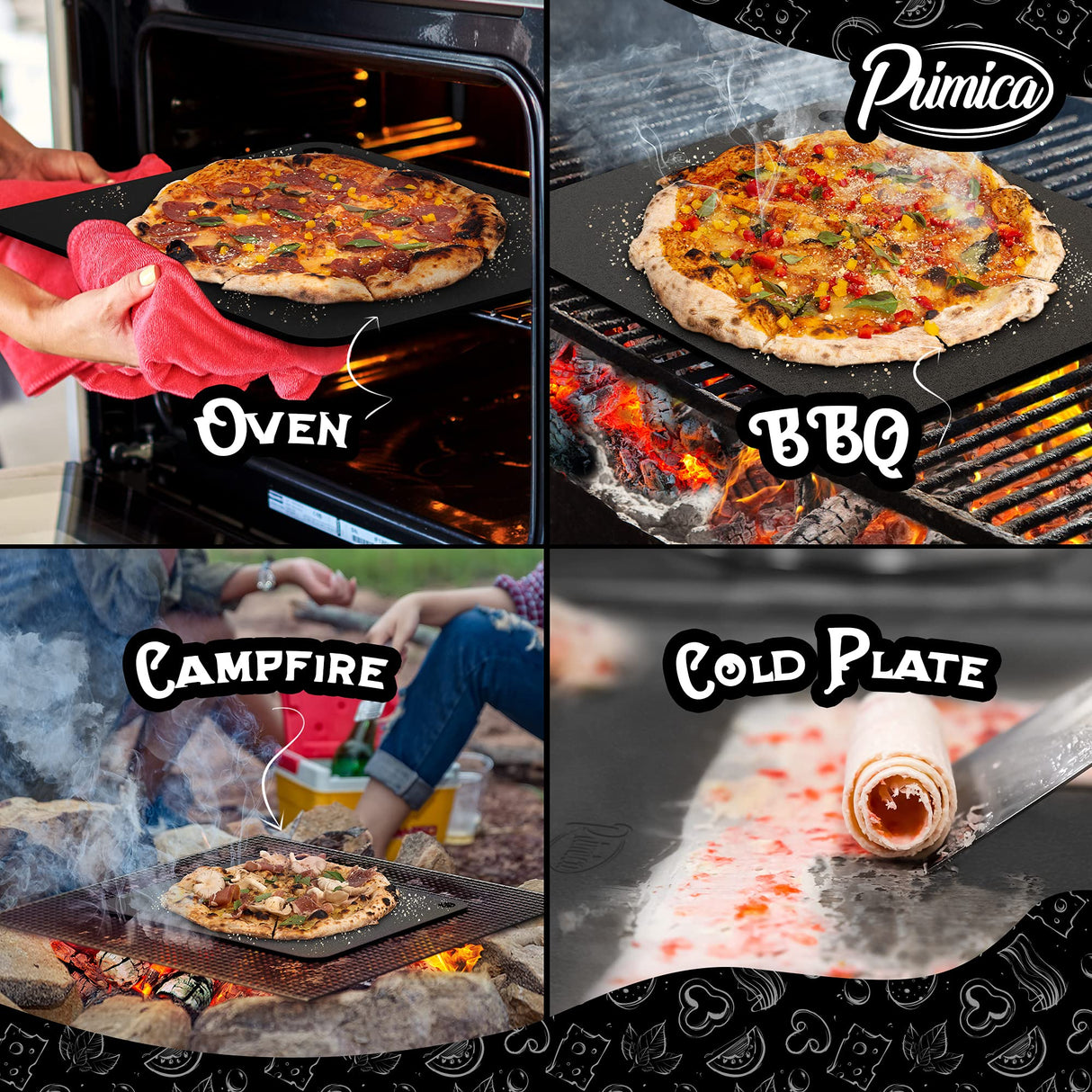 Primica Pizza Steel XL for Oven & Grill,16"x13.4", The Ultimate Crust Game Changer, Perfect for Oven Baked Pizza with higher Conductivity, Premium Baking Alternative to Pan and Stone Primica