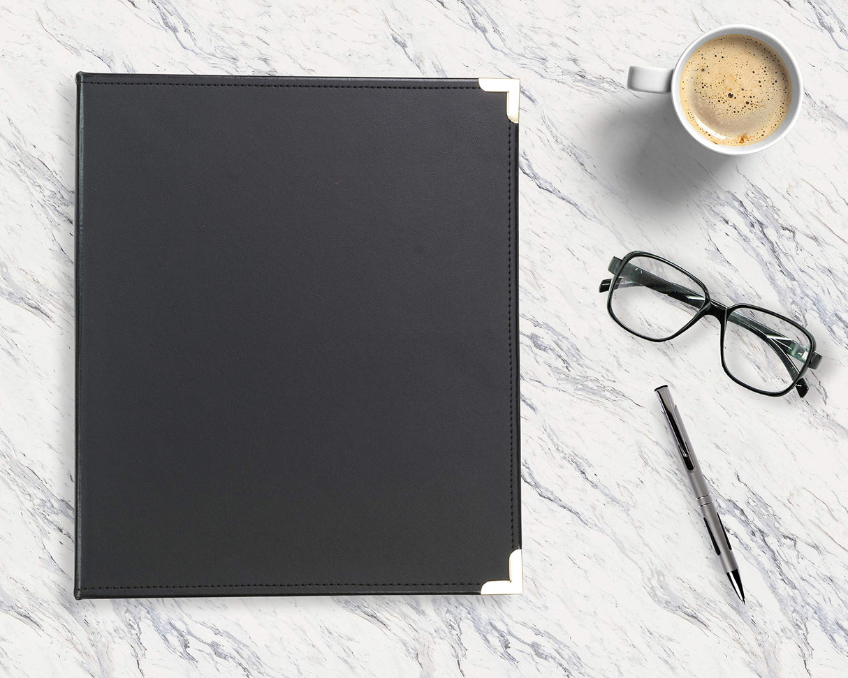 Samsill Classic Collection Executive Presentation 3 Ring Binder/Portfolio Binder, Half Inch Binder, Brass Round Ring (Holds 100 Sheets), Black Samsill