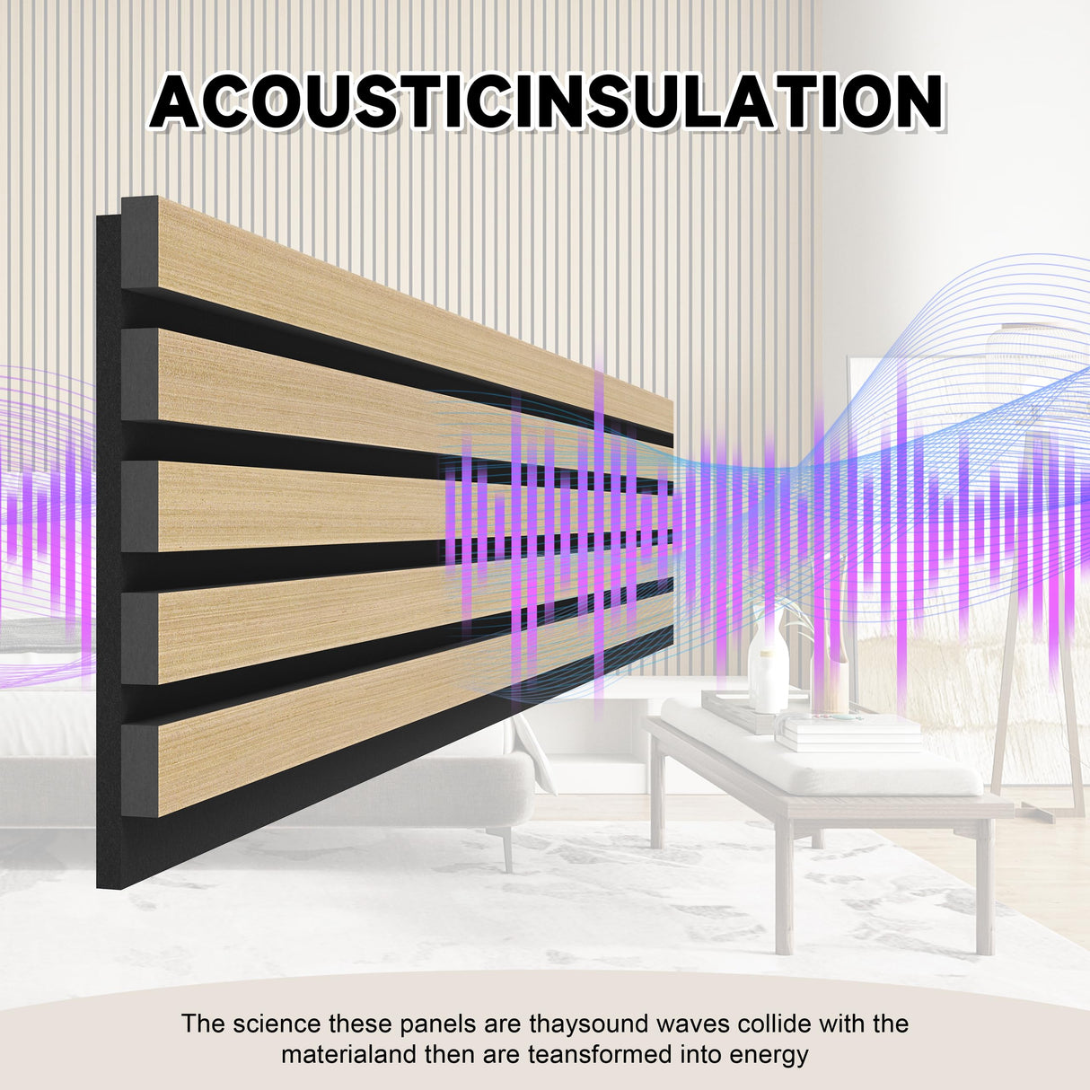 POHARE 4 Pack Wood Slat Wall Wood Paneling,95 x 8 in Soundpoof Wooden Engineered Wood Slat Wall Panels,Stylish Acoustic Wall Panels for Interior Wall Decor with Felt Backing,Oak POHARE