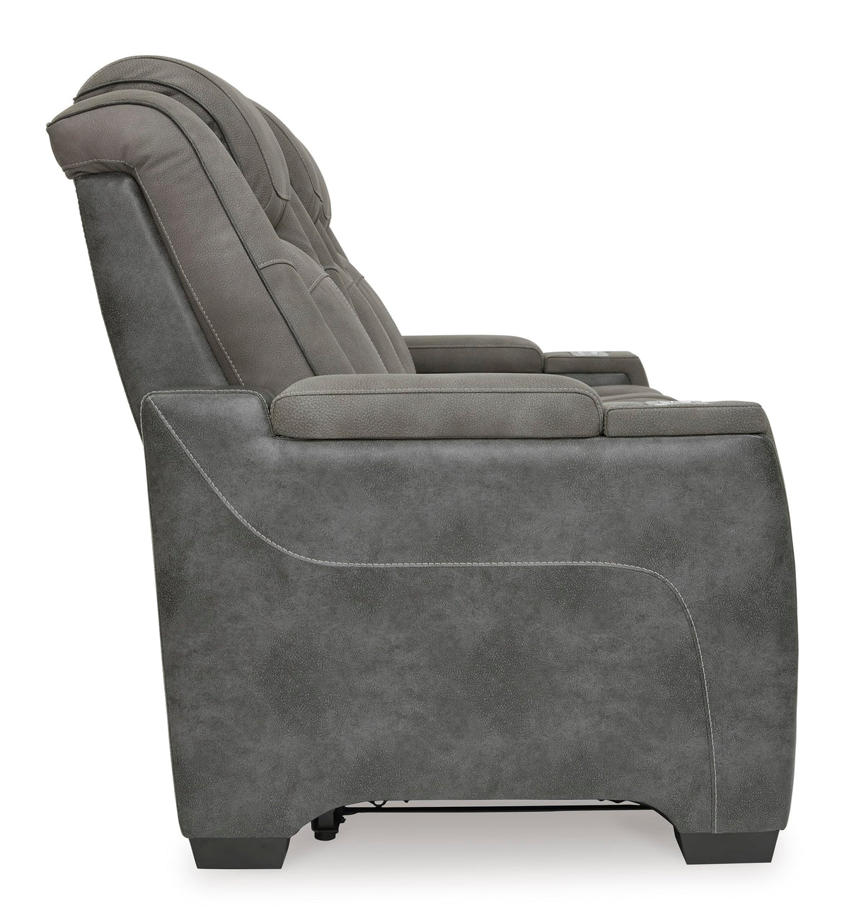 Signature Design by Ashley Next-Gen DuraPella Modern Faux Leather Power Reclining Sofa with Adjustable Headrest, Gray Signature Design by Ashley