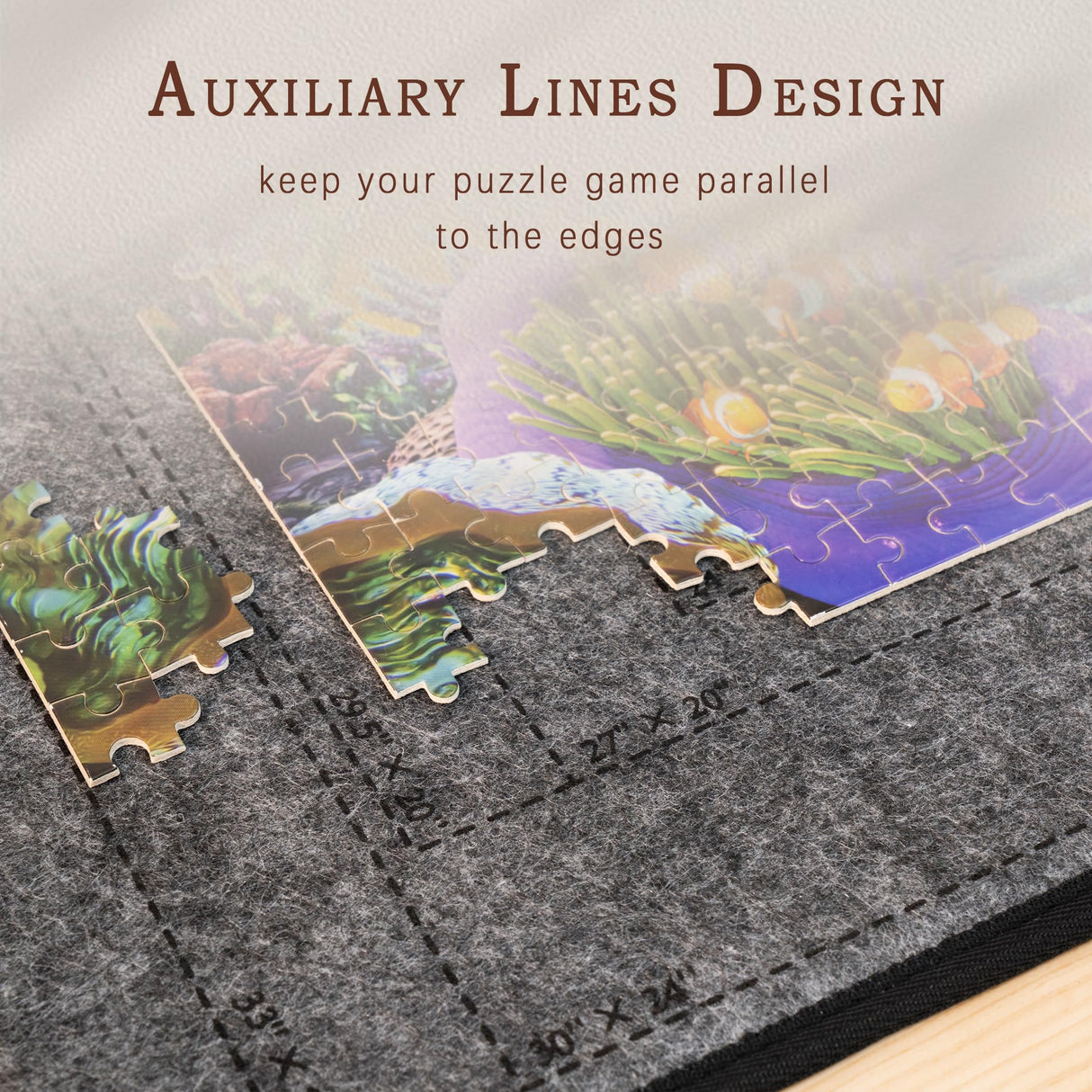 Becko US 1500 Piece Jigsaw Puzzle Board with 6 Trays & Cover, Foldable Puzzle Mat with Auxiliary Lines for Puzzle Storage Saver, Lightweight & Portable, for 1500 1000 750 500 Pieces Jigsaws Puzzles