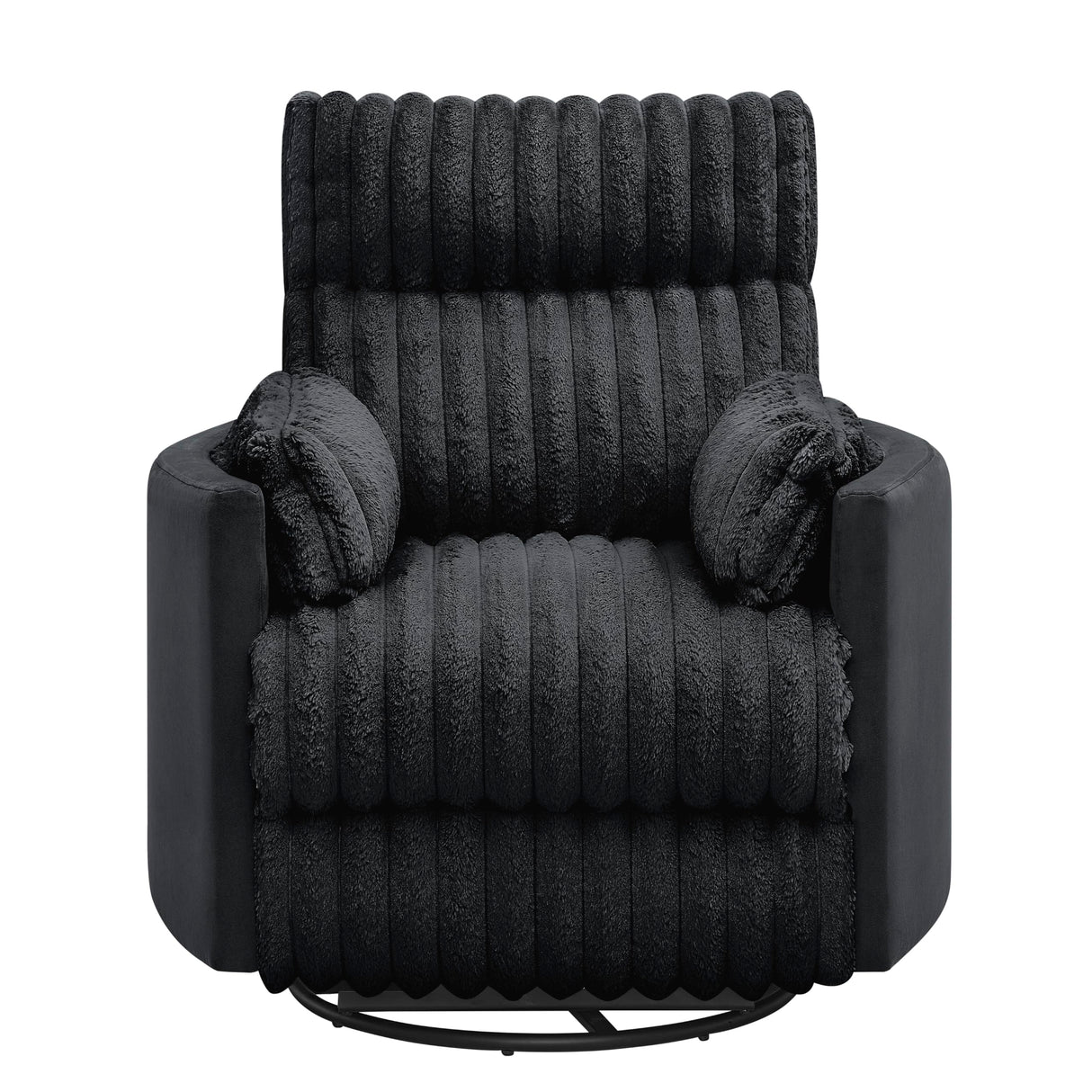 Roundhill Furniture Bocaton Wide Wale Corduroy Upholstery Manual Recliner, Black Roundhill Furniture