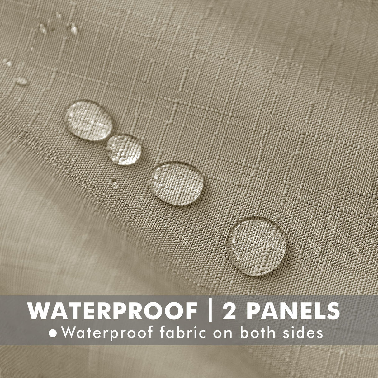 HolidayIdeas Outdoor Curtains for Patio Waterproof-4 Panels Linen Gazebo Curtains 54"x84"-Indoor/Outside Privacy Taupe Curtains Weatherproof Weighted for Pergola, Porch,Backyard,Living Room,Sunroom HolidayIdeas