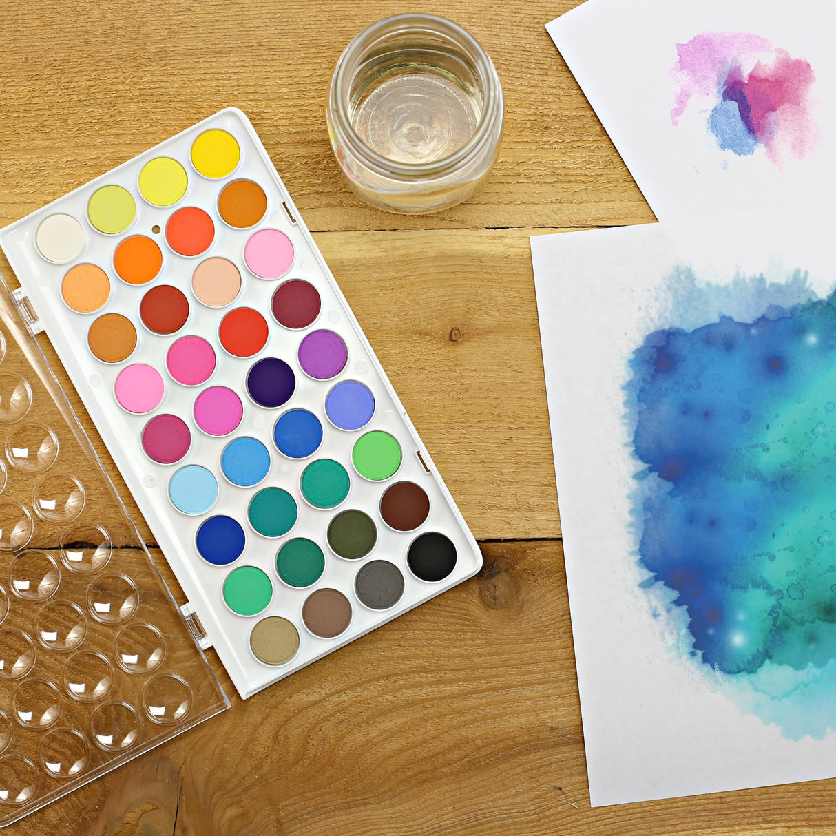 36 Color Watercolor Pan Set with Natural Hair Brush by Artist's Loft Necessities - Watercolor Set for Students, Teachers, Artists - 1 Pack Artist's Loft