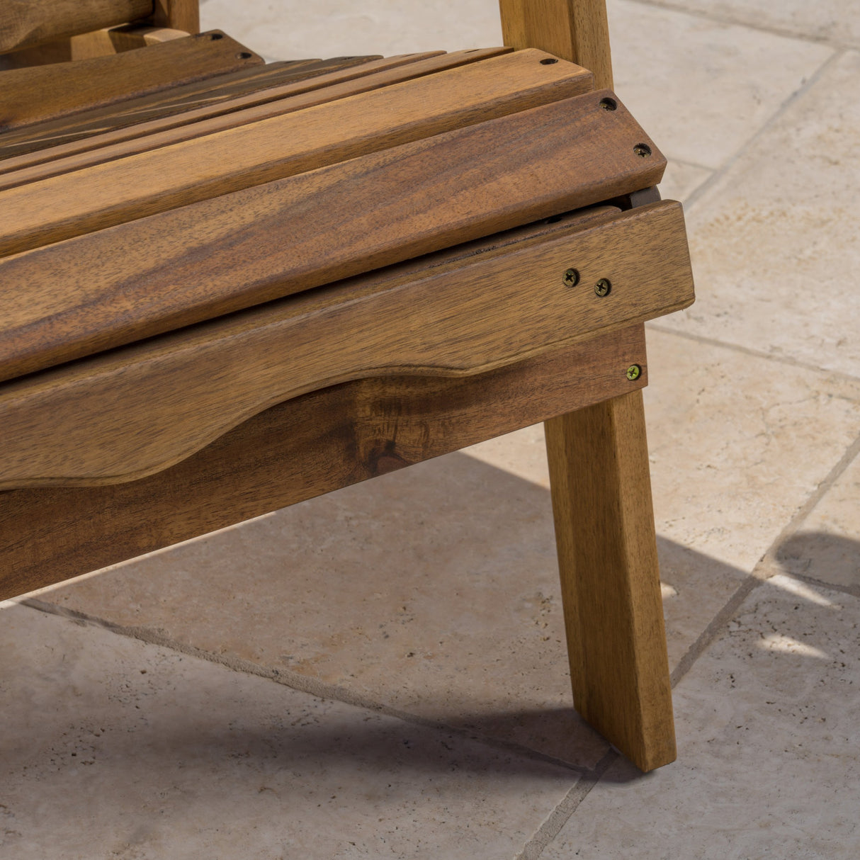 GDFStudio Outdoor Reclining Wood Adirondack Chair with Footrest (2, Natural Stained) GDFStudio