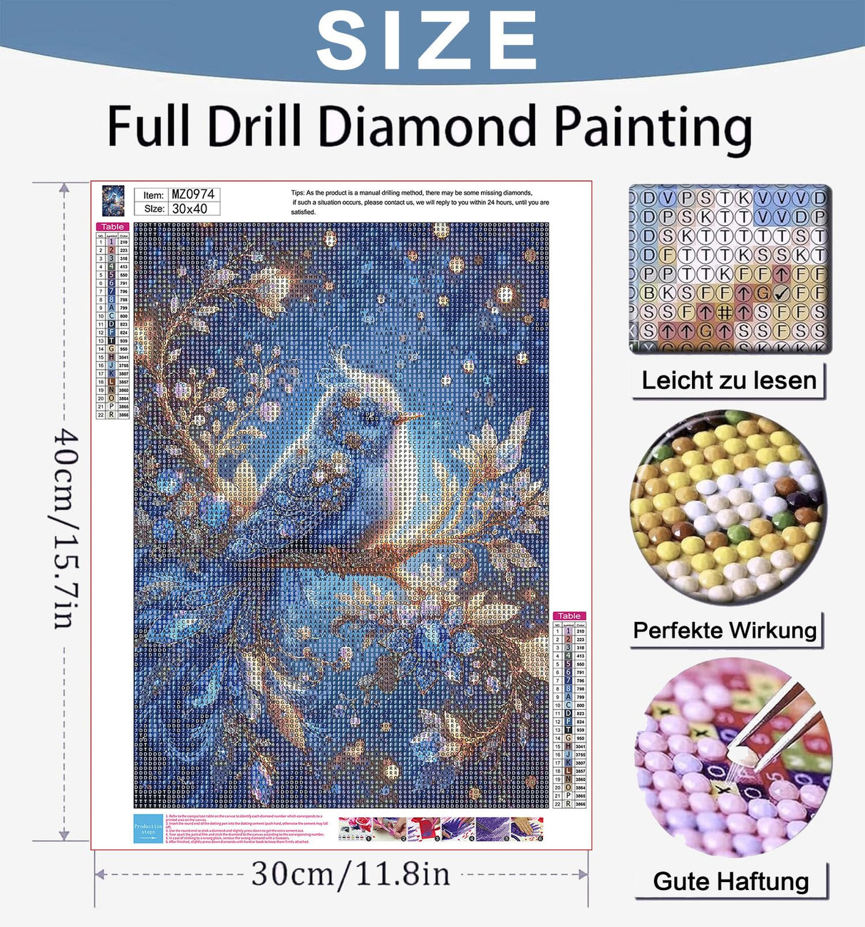 Benjenes Diamond Art Kits for Adults, Bird Diamond Painting Kits for Adults, 5D DIY Round Drill Gem Art Paint with Diamonds Dots Crafts Kits for Home Decor Gift 12x16inch Benjenes