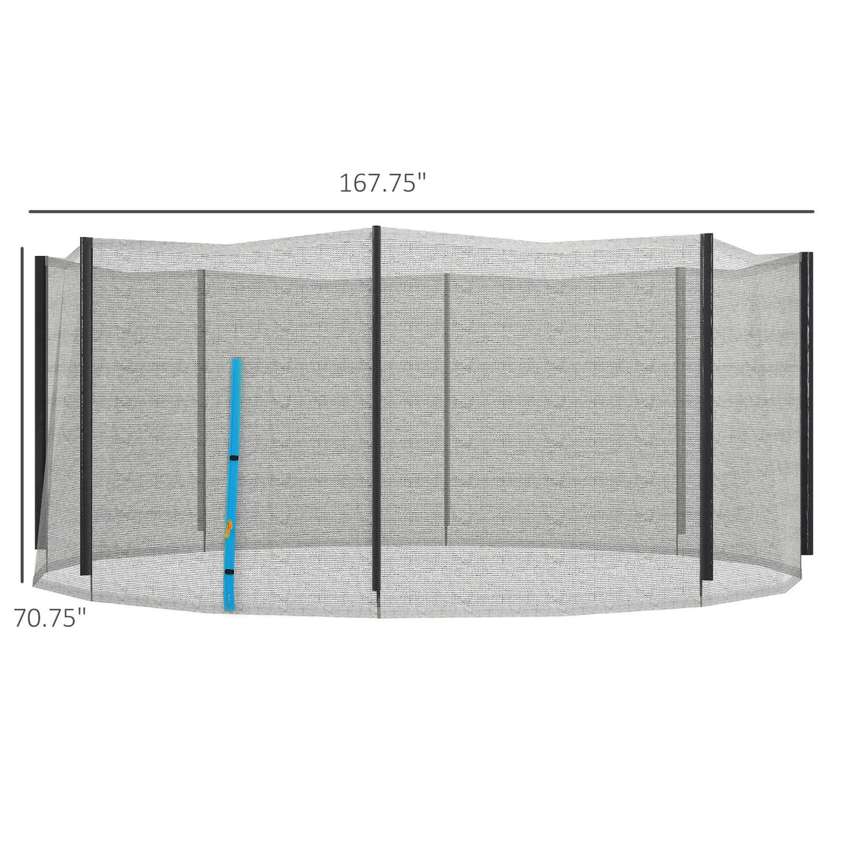 Soozier Trampoline Safety Net for 14ft Round Trampoline with 8 Straight Poles Poles Not Included, Weather Resistant Trampoline Net Replacement Enclosure with Yellow Zippered Entrance, Blue Soozier