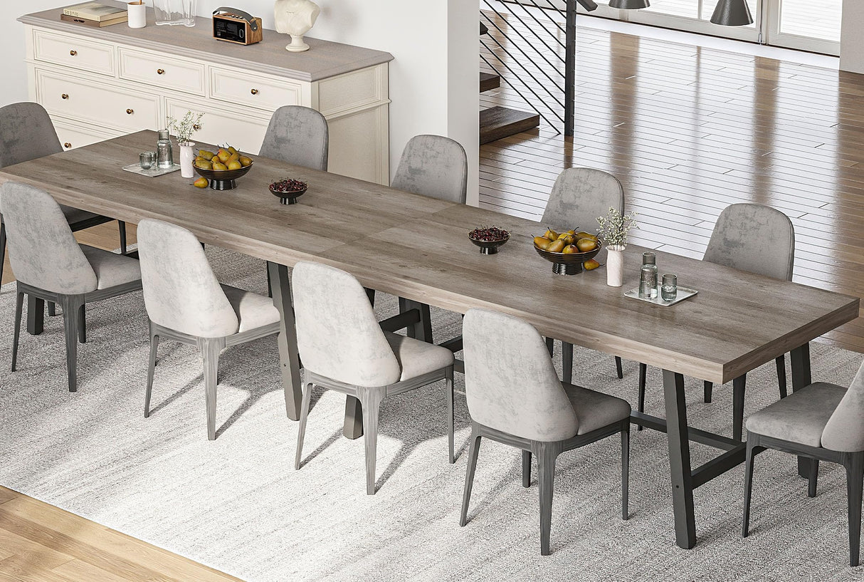 IDEALHOUSE 70 Inch Farmhouse Dining Table for 6 to 8, Large Rectangular Dinner Table for Dining Room, Home Office, Living Room, Gray IDEALHOUSE