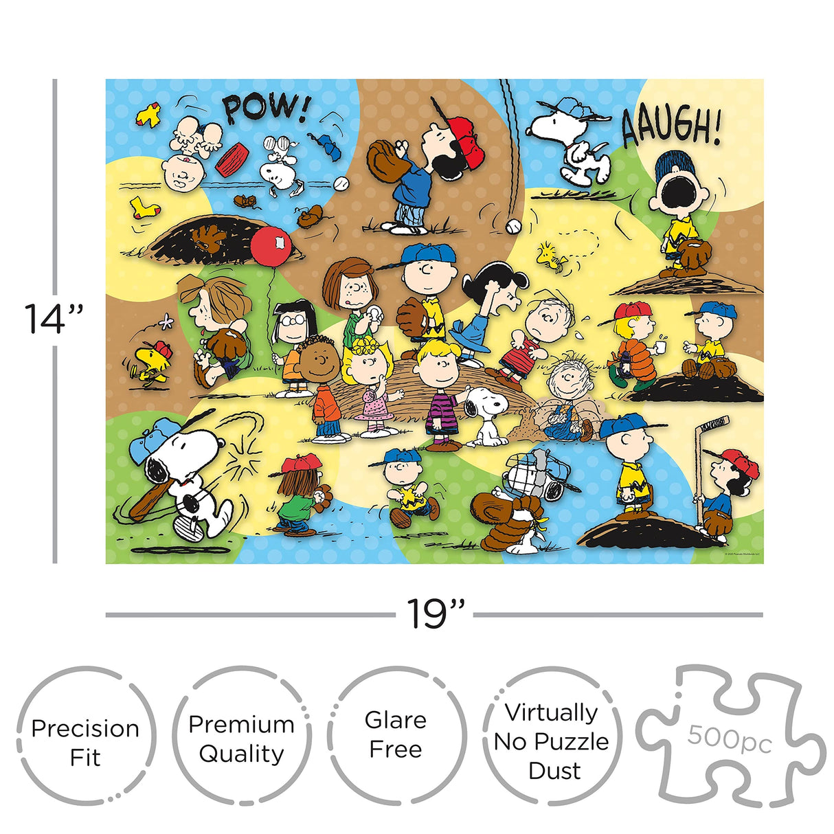 AQUARIUS Peanuts Baseball Puzzle (500 Piece Jigsaw Puzzle) - Officially Licensed Peanuts Merchandise & Collectibles - Glare Free - Precision Fit - 14 x 19 Inches AQUARIUS