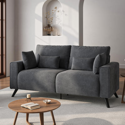 Comkei 70” Loveseat Sofa, Grey Love Seat Couches for Living Room, 2 Seater Small Couch for Small Spaces, Bedroom, Office Sofas
