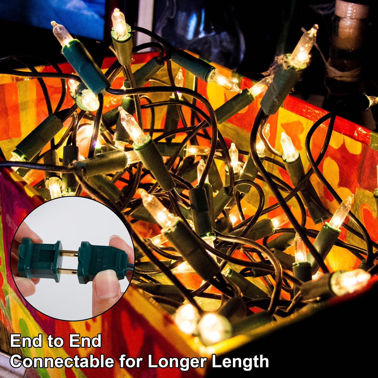 Christmas Lights, 150 Count 29 FT Christmas Mini String Lights, Green Wire Fairy Light, 120V UL Certified Connectable Xmas Tree Light for Patio, Holiday, Party, Outdoor Indoor Decoration, Warm White LJLNION