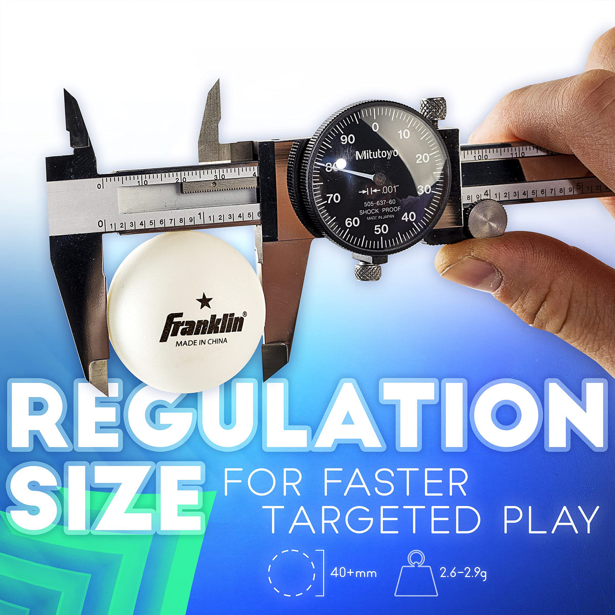 Franklin Sports Ping Pong Balls - Official Size + Weight White 40mm Table Tennis One Star Professional Durable High Performance 12 Count (Pack of 1) Packaging may vary, White Franklin Sports