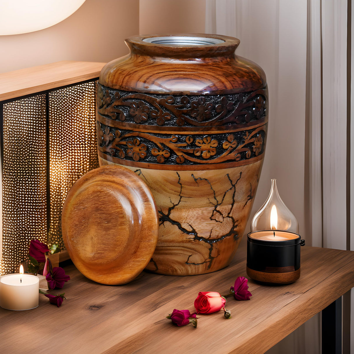Best Urn for Human Ashes Large Wooden urn for Cremation Adult urn Box for Ashes Personalized Wooden urn Burial urn for Funeral Wood Box Generic