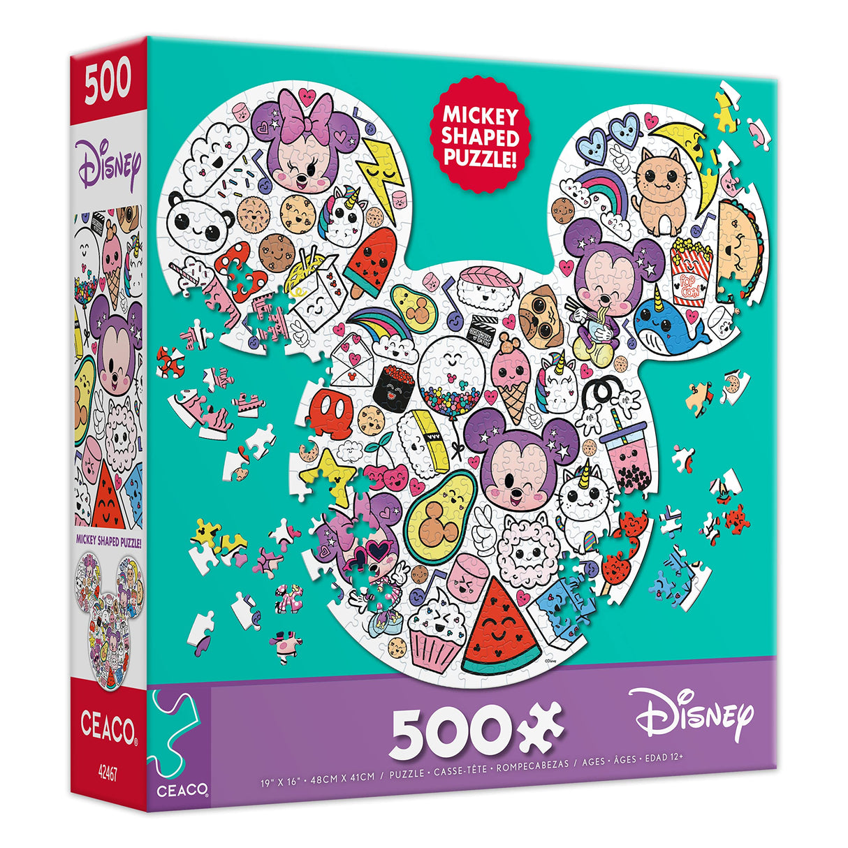 Ceaco - Shaped Puzzle - Disney - Too Cute Mickey - 500 Piece Jigsaw Puzzle Ceaco